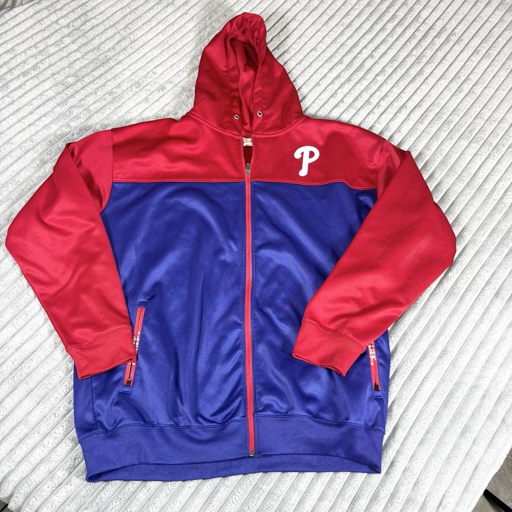Fanatics‎ Philadelphia Phillies Big & Tall Yoke Full-Zip Hoodie Mens Size 3XL
